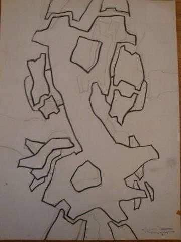 Roger DESSERPRIT
Composition abstraite, crayon...