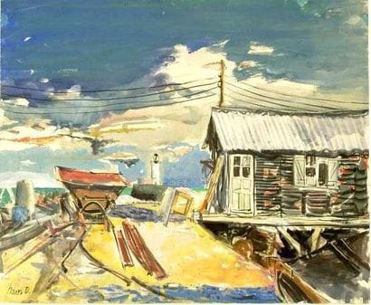 Robert HANES
Bord de mer Portugais Aquarelle...