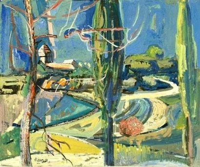 Robert HANES
Paysage Gouache Signé en bas...