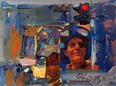 Robert HANES
Collage et peinture Signé et...