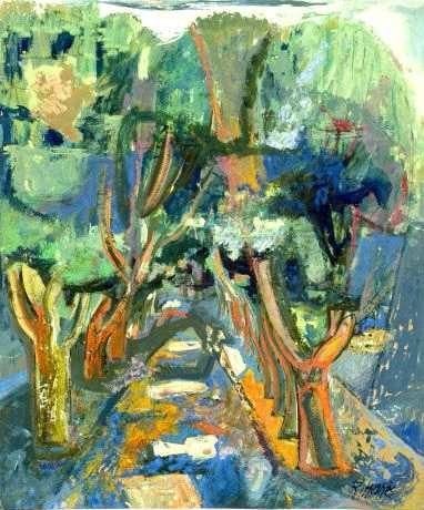 Robert HANES
Allée d'Arbres Gouache Signé...