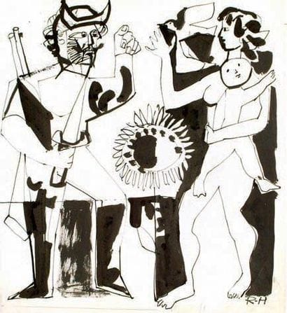 Robert HANES
Famille Encre sur papier Signé...