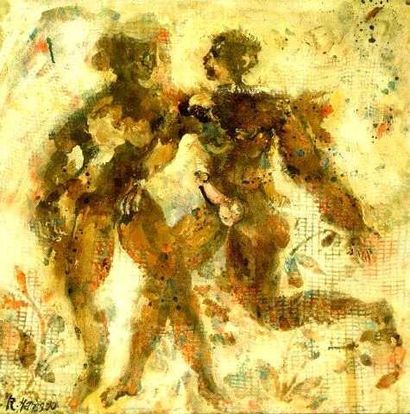 Robert HANES
Fête à Banne Huile sur bois...
