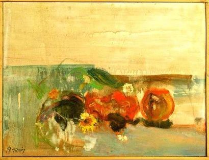 Robert HANES
Nature morte Huile sur bois...