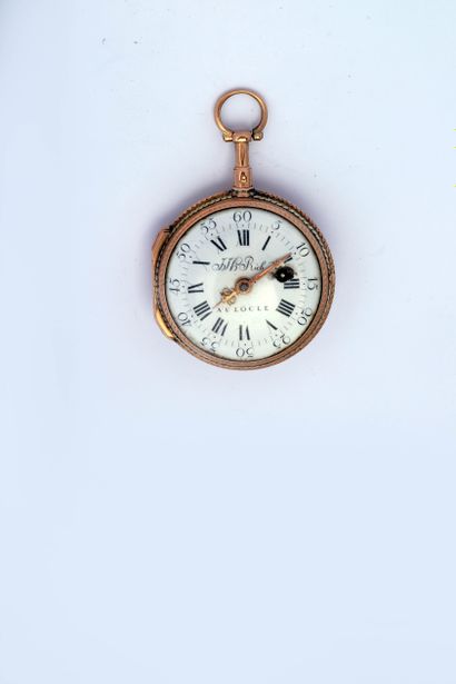 Three-color gold verge watch signed (dial...