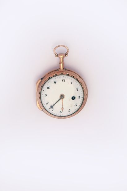 Gold verge watch, circa 1780.

White enamel...