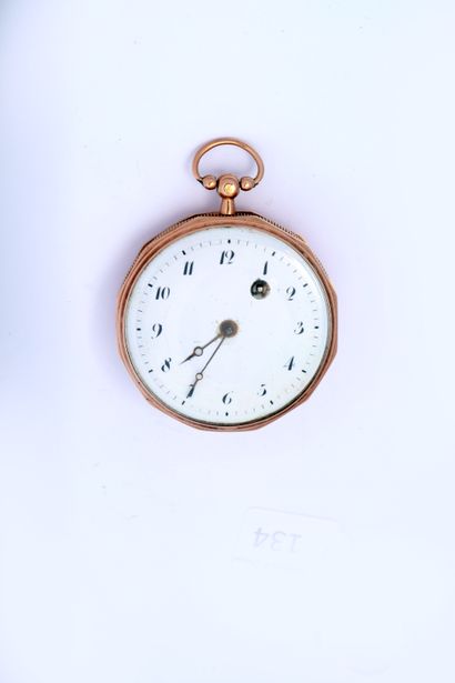 Gold verge watch (pb. 83gr.), unsigned, circa...
