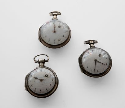 Three provincial silver verge watches, one...
