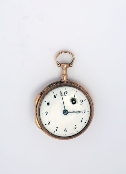 Gold verge watch (pb. 54gr), unsigned, circa...