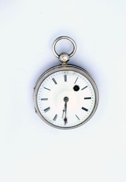 Silver verge watch signed (movement) 'Fragneau...