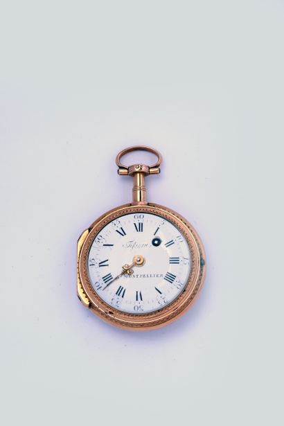 Three-color gold verge watch signed (dial...