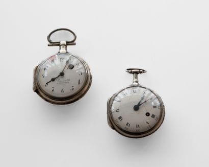 Two silver verge watches, one signed 'V....