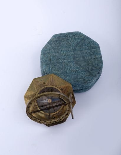Brass pocket equinoctial sundial signed 'Jhans...
