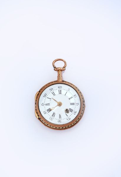 Watch case in three colors of gold (pb. 47gr),...
