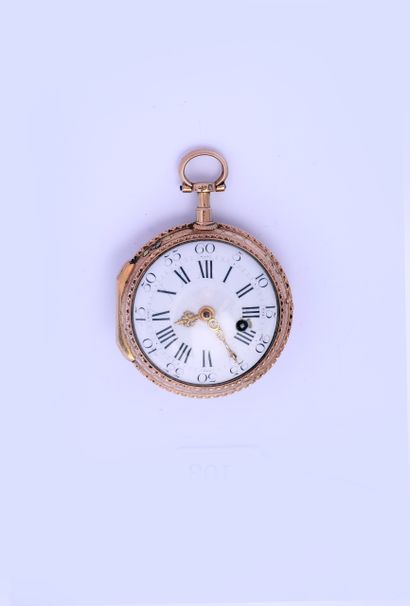Three-color gold verge watch signed (movement)...