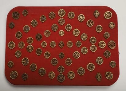 Seventy-five French watch cocks; mounted...