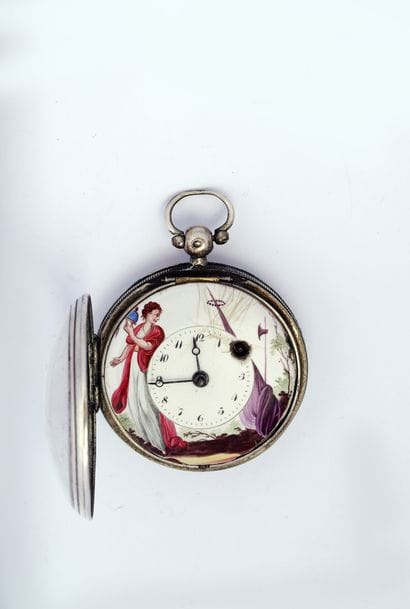 Silver verge watch, bearing a false signature...