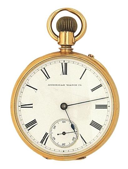 Montre à ancre en or signée 'American Watch...