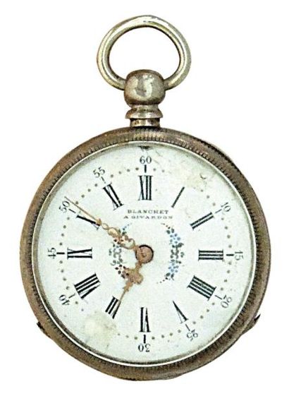 Montre à cylindre avec roue plate signée...