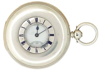 Chronomètre de poche demi-savonnette en argent...
