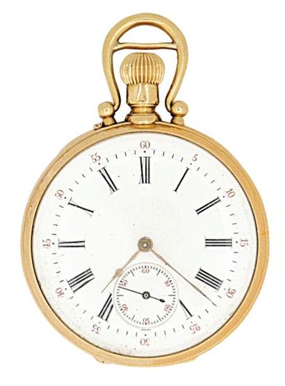 Montre de col à ancre en or signée 'Callier...