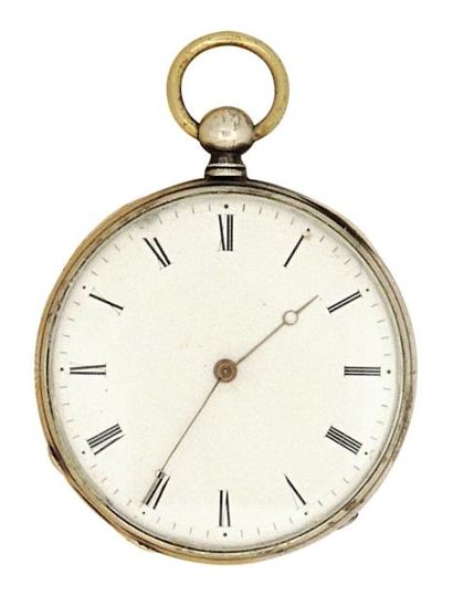 Montre à ancre en argent, milieu du XIXe...