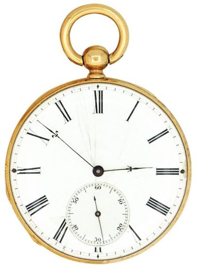 Montre à ancre en or signée 'J. F. Bautte...