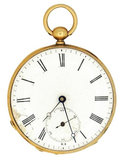 Montre à ancre en or, milieu du XIXe siècle....