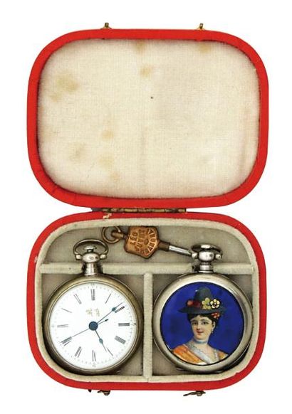 Deux montres en argent à ancre de côté pour...