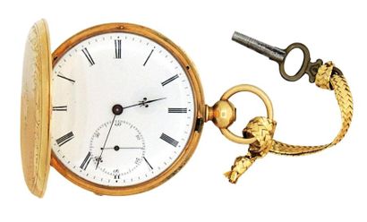 Montre savonnette à ancre en or signée 'Tobias...