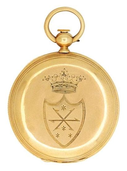 Montre savonnette en or signée 'Ed Perregaux...