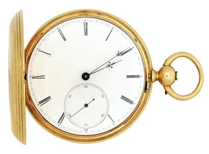 Montre savonnette en or signée 'Ed Perregaux...
