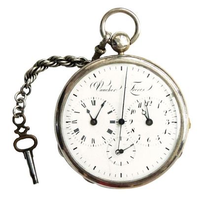 Montre à secondes indépendantes et deux fuseaux...