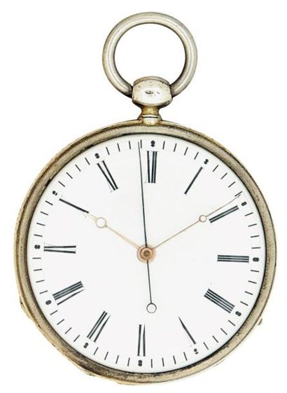 Montre à secondes indépendantes en argent,...