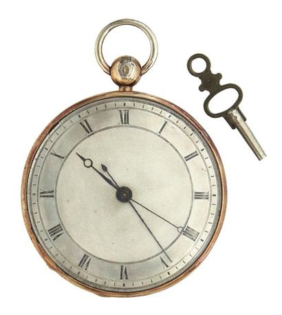 Montre à cylindre en argent avec secondes...