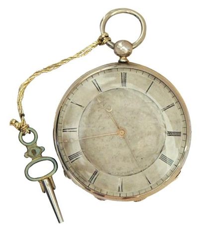 Montre à ancre en argent avec secondes indépendantes,...