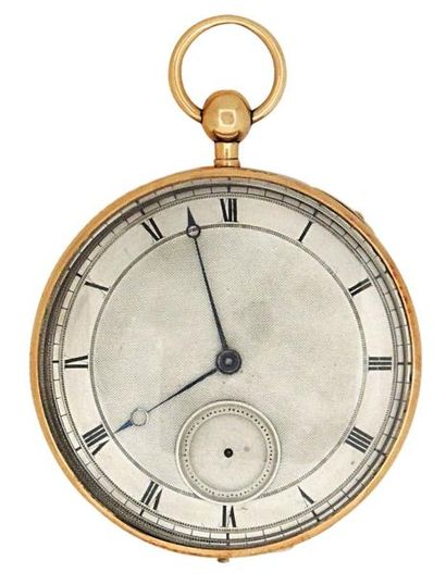 Montre à cylindre en pierre en or à répétition...