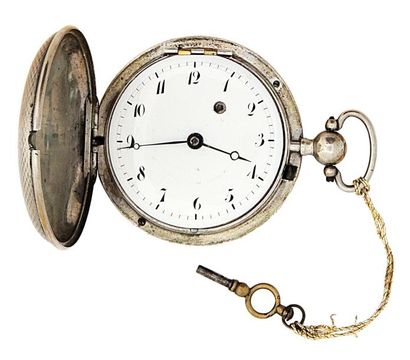 Montre à ancre savonnette en argent signée...