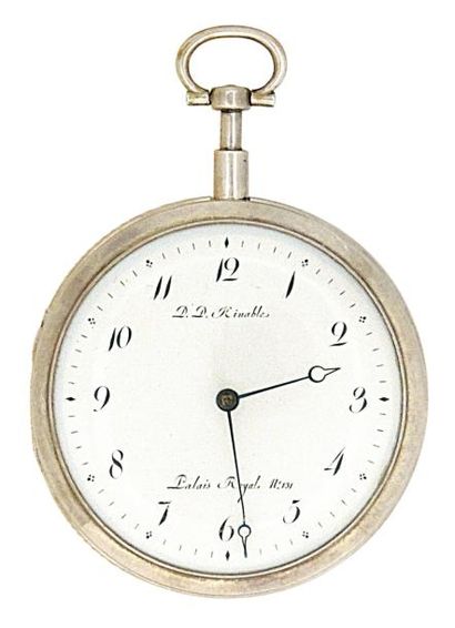 Montre à cylindre en argent signée 'D. D....