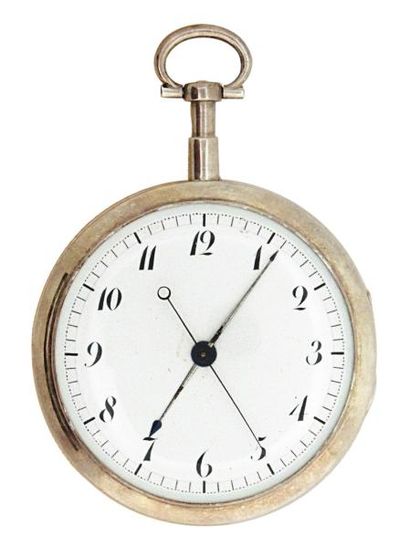 Montre à cylindre en argent signée 'Lechaud...
