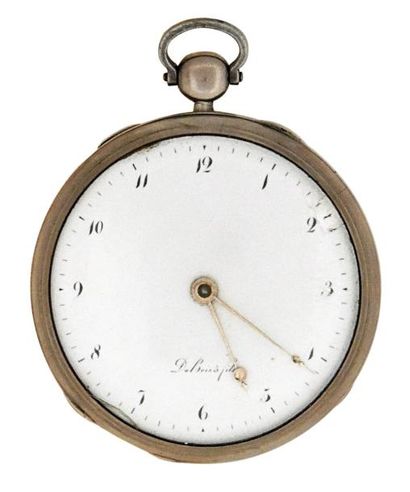 Montre à cylindre en argent signée 'Dubois...