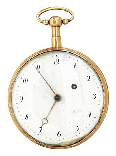 Montre à verge à répétition des quarts signée...