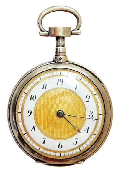 Montre à verge en argent à répétition des...