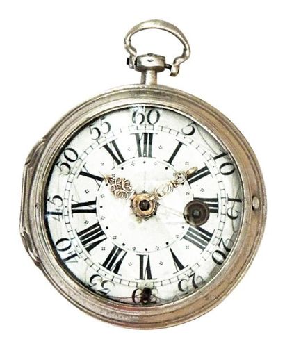 Montre à verge en argent signée 'Bichon à...