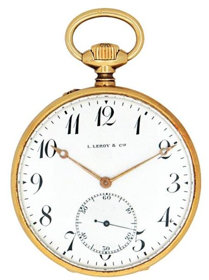 Montre à ancre en or signée 'L. Leroy & Cie...