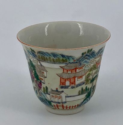Small bowl, porcelain enamels of the pink...
