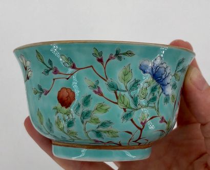 Porcelain and enamel bowl and display stand...