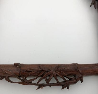Wooden frame, with carved decoration of dragons...