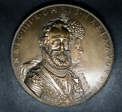 Henri IV et Marie de Medicis au revers/ Naissance...