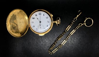 Montre savonnette en or jaune 18K 750°/°°,...